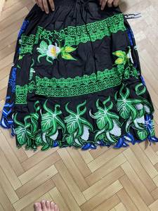 Women's Vintage A-Line Pleated Anti-Wrinkle Soft 100% Polyester Solid Mini <b>Skirt</b> Discharge Printed Knitted Lower Hem Summer - Product Image 2