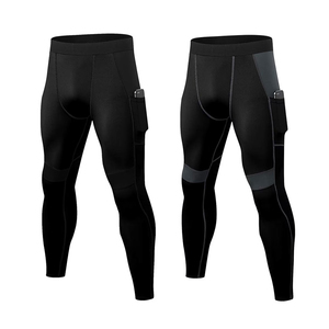 Pantalones deportivos de compresión transpirables para hombre, leggings deportivos elásticos de secado rápido, pantalones largos para entrenamiento en el gimnasio. - Product Image 1