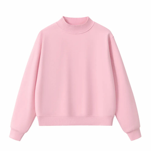 Pink <b>High</b> <b>Neck</b> Pullover <b>Sweater</b> <b>Men</b> Regular Sleeve Solid Color Knitted Autumn Casual Wear - Product Image 1