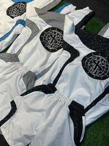 Black <b>White</b> Wholesale Nylon Windbreaker Custom Wholesale Two Piece Shorts Sets For <b>Men's</b> 2025 Waterproof Zip Up Tracksuit - Product Image 5
