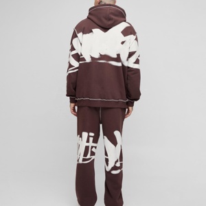 High Quality Winter Solid Custom Made Workout <b>Pullover</b> Loose <b>Men</b> Sweatpants and Hoodie Set Tracksuit - Product Image 3