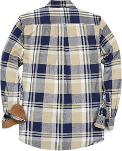 Camisa de Franela para Hombre OEM/OEM, Impresión Personalizada, Logotipo Bordado, Talla Grande, 100% Algodón, Manga Larga - Product Image 2