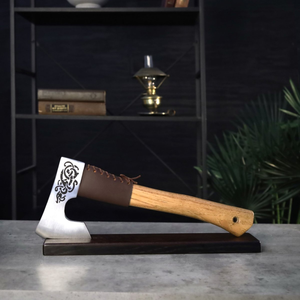 Hache à main de survie portable OEM personnalisée 360 mm, style Tomahawk nordique, légère (420 g), pour camping en extérieur, cadeau souvenir de collection haut de gamme - Product Image 1