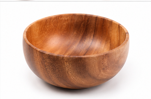 Juego de Tazones de Madera de Acacia Hechos a Mano - Diseño Rústico Moderno, Ecológicos y Duraderos, para Servir en el Hogar, Fiestas y Bodas - Product Image 3
