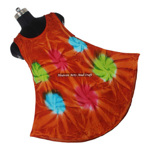 Nuevo Vestido Largo Estilo Boho Hippie para Mujer, Hecho a Mano, Tie Dye, Rayón, Maxi, para Fiesta, Sin Mangas, para la Playa - Product Image 5