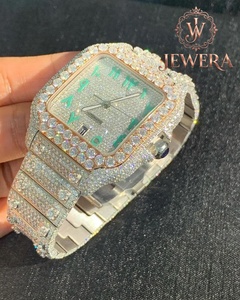 Reloj de Diamantes Moissanite de Acero Inoxidable a Prueba de Agua para Hombre, con Diseño de Lujo para Uso Casual y de Negocios, Disponible para la Venta - Product Image 1