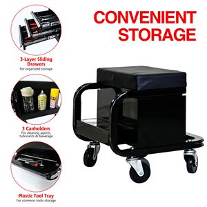 Panca per officina a rotolamento resistente ruote girevoli di 360 gradi banco da lavoro girevole di 360 gradi cassetti per officine - Product Image 3