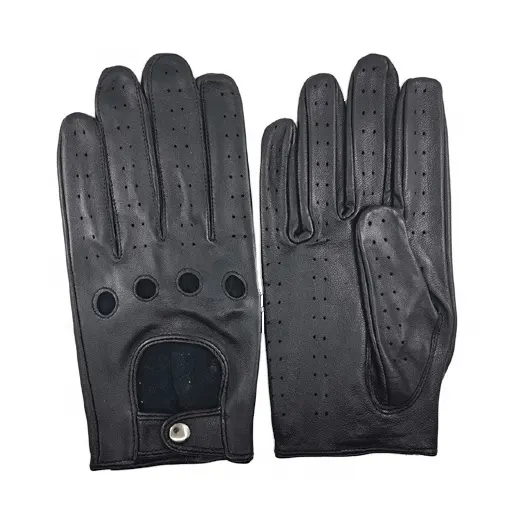 Mens Touchscreen Professional Leather Driving Gloves Unlined -Soft and Thin Italian Lambskin Plain Classic Full Finger Gloves
