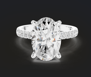 Trendy <b>Silver</b> Gold Plated Egg Stone Geometric Ring Sparkling Iced Out Cubic Zirconia CZ Oval Shape Ring for Women Wedding - Product Image 1