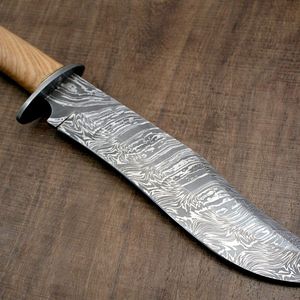 Full Tang Hunting <b>Knife</b> Heavy Duty with Wood Handle <b>Sharpened</b> Clip Point Blade for Field Customizable OEM Support for DIY - Product Image 2