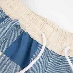 Shorts à carreaux de haute qualité pour hommes, décontractés, en coton, avec taille élastique et cordon de serrage, logo personnalisé OEM - Product Image 4