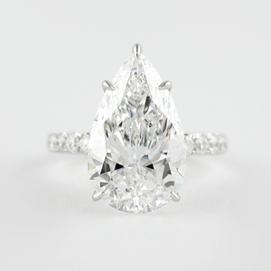 Anillo de Compromiso con Diamante Corte Pera de Calidad Premium, Engaste de Oro Blanco, Joyería Fina Clásica para Mujer - Product Image 1