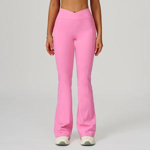 Leggings acampanados de cintura alta elásticos para mujer, pantalones de yoga y entrenamiento, ropa deportiva para gimnasio y fitness - Product Image 3