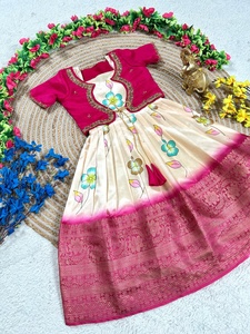 Kids dress for Girls Muslin Cotton Digital Print Party Wear Indian Wedding Festive Dress 0-13 Yrs in new design 2026 - Product Image 5
