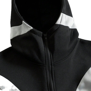 Custom Black <b>White</b> Panel Tracksuit for Men Full <b>Zip</b> Hoodies Drawstring Pants Premium Sportswear Wholesale Bulk Supplier - Product Image 4