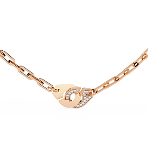 10K 14K 18K Rose Gold Rectangular Link Chain for Modern Women <b>Statement</b> Diamond Jewelery Collection Handcuff Diamond <b>Necklace</b> - Product Image 1