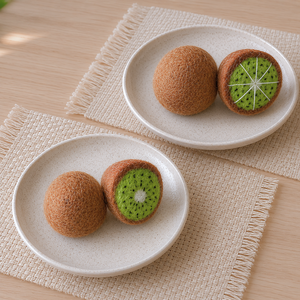 Mahaguthi <b>Craft</b> Conscience Felt Handmade Kiwi Toy for Kids <b>Wool</b> <b>Craft</b> Educational Fruit Shape Unisex 3 6 Years 5.5cm Dia X 5cm - Product Image 1