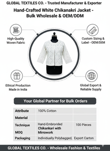 Chaqueta Blanca de Algodón Bordada para Mujer, con Ojales Florales, Manga 3/4, Ligera, Informal, de Verano, para Dama - Product Image 6