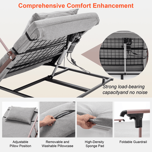 Letto Elettrico Regolabile 468 Aggiornato con Schienale, Sponde di Sicurezza Pieghevoli e Telecomando (Capacità 136 kg) - Product Image 3