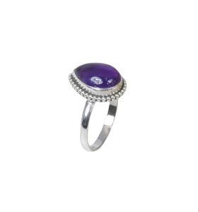 Purple <b>Amethyst</b> 925 Sterling Silver Gemstone <b>Ring</b> Handmade Jewelry February Month Birthstone Pear Shape Gift for Christmas - Product Image 1