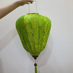 Export Quality Papaya Shape Silk Lanterns Vietnam Bamboo <b>Frame</b> Silk Lanterns Decorative Silk Lanterns For Decor - Product Image 1