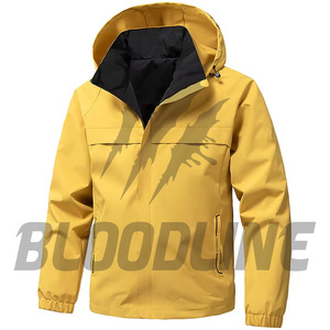 Chaqueta con Capucha Negra para Hombre Bloodline, Chaqueta Táctica Impermeable para Exteriores, Manga Larga, Logotipo Frontal Impreso, para Todas las Temporadas - Product Image 5