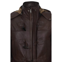 Manteau d'hiver pour homme en cuir Napa d'agneau véritable 100% personnalisé, marron, à capuche, avec boutons-pression, style trench-coat, fournisseur en gros