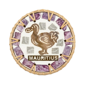 แผ่นรองแก้วลายเปลือกหอยสีรุ้งพรีเมียม ขอบหวาย งานฝีมือ ทนความร้อน ของตกแต่งครัวสุดหรู ของขวัญสำหรับตกแต่งบ้าน - Product Image 2