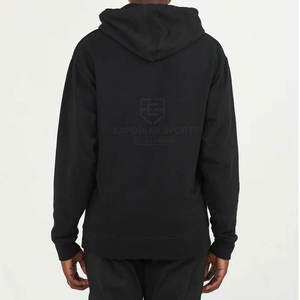 Sudadera con Capucha y Bolsillo Bordado con Pedrería, 100% Algodón, para Hombre, Invierno, Color Sólido, Ligera, Transpirable y Ecológica - Product Image 3