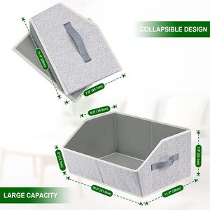 6-Packs <b>Large</b> Closet Shelf Organizer Handles Fabric Trapezoid Storage <b>Bins</b> Collapsible Closet Organizers <b>Bin</b> Closet <b>Bins</b> - Product Image 5