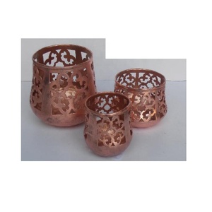 Votiva con forma de bola de diseño único con patrones cortados a mano, diseño de flor de hoja, acabado de latón oscuro, se puede hacer otro acabado, decoración del hogar - Product Image 6