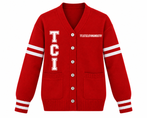   Pulls à col en V de haute qualité avec lettres pour les logos de sororités/fraternités/écoles/collèges/universités, cardigans tricotés - Product Image 2