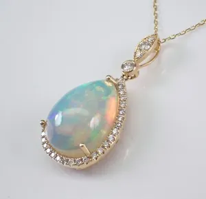 Collier pendentif en moissanite de luxe, coupe poire, argent sterling 925 plaqué or, design minimaliste, bijoux élégants pour femmes, Tishya - Product Image 2