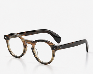 Montura de Gafas Redonda Ligera de Cuerno de Búfalo Natural Hecha a Mano, Ecológica, Gafas Ópticas de Lujo - Product Image 2