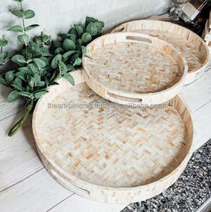 ถาดเสิร์ฟแม่มุกชุดตกแต่งระดับไฮเอนด์สุดหรู3ถาดโดยช่างฝีมือ - Product Image 4