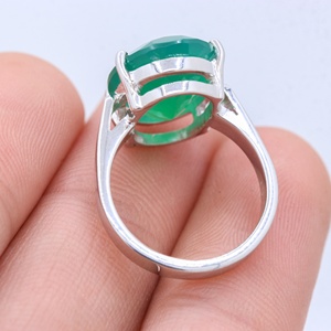 Pierre précieuse en onyx vert naturel 925 argent sterling massif fait à la main pour femmes bagues bijoux pour grossiste - Product Image 6