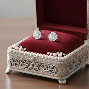 Boucles d'oreilles clous en diamant de laboratoire en gros, argent 925, prix d'usine, boucles d'oreilles en argent avec diamants créés en laboratoire - Product Image 4