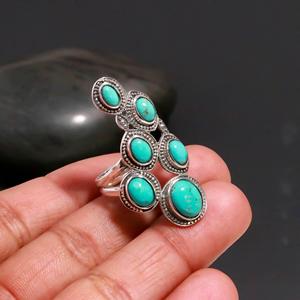 Handmade 925 Sterling <b>Silver</b> Arizona Turquoise Bezel Setting Sleeping Beauty Arizona Adjustable Party <b>Statement</b> <b>Silver</b> <b>Ring</b> - Product Image 2