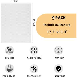 Set di 9 Tappetini Impermeabili Bianchi per Frigorifero e Cassetti, Lavabili, Protezioni per Ripiani del Frigorifero - Product Image 2