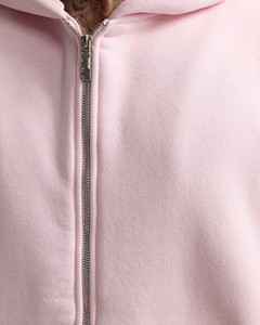 Sudadera con capucha rosa extragrande para hombre, con cremallera, de algodón grueso, de alta calidad, estilo casual y urbano. - Product Image 4