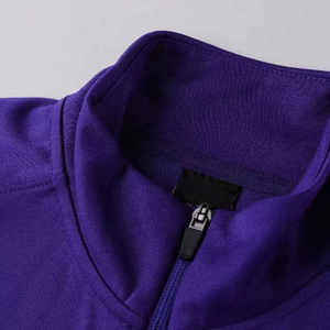 Survêtement d'automne pour hommes, couleur unie, manches longues, fermeture éclair, col montant, sportif, respirant, polyester, coupe régulière, poches latérales - Product Image 4