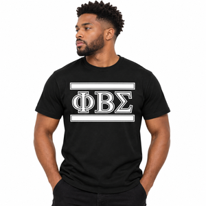 Camiseta con Letras Griegas Phi Beta Sigma para Hombre, Cuello Redondo, Manga Corta, Algodón, Diseño Clásico de Letras de Fraternidad, para Uso Diario - Product Image 1