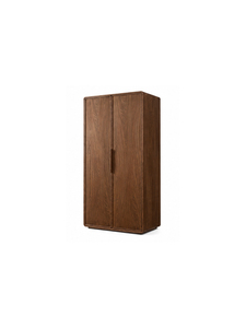 Armoire de luxe moderne en bois de mahogany massif, design épuré, écologique, avec penderie personnalisable intégrée, 2 portes, rangement pour chambre. - Product Image 1