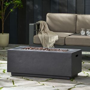 Brasero rectangulaire extérieur au propane en béton MgO de 40 000 BTU, gris clair de 40 po - Couvercle de réservoir non inclus - Product Image 5