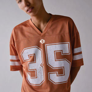 T-shirt de style maillot de football américain respirant pour hommes, conception personnalisée avec numéro, fabrication OEM, marque privée, streetwear, fabricant USA - Product Image 1