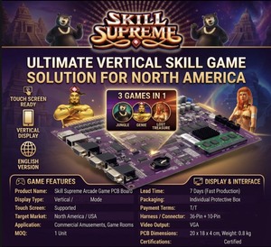 Placa PCB Multijuego Genie Nudge Skill con Logotipo Personalizado y Pantalla Táctil para Máquina Arcade Vertical Norteamericana OEM Jungle - Product Image 2