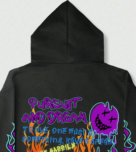 Sweat à capuche unisexe streetwear surdimensionné en molleton avec impression de logo DTF personnalisée, en coton épais, pull tendance pour l'hiver - Product Image 4