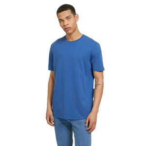 T-shirts graphiques en jersey extensible (Spandex/Polyester) à col rond, impression par transfert thermique, logo personnalisé sur le devant, coupe classique, anti-boulochage, vente en gros - Product Image 2