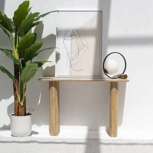 Mesa Consola de Madera de Mango Vandana Sierra Vista, Diseño Moderno y Minimalista con Acentos de Madera Sólida - Product Image 3