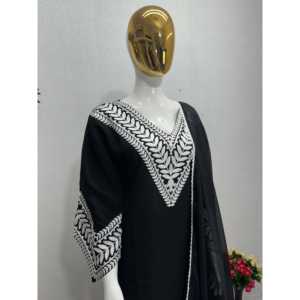 Top Bottom y Dupatta de fiesta para mujer de diseñador con elegante conjunto de mangas acampanadas - Product Image 6